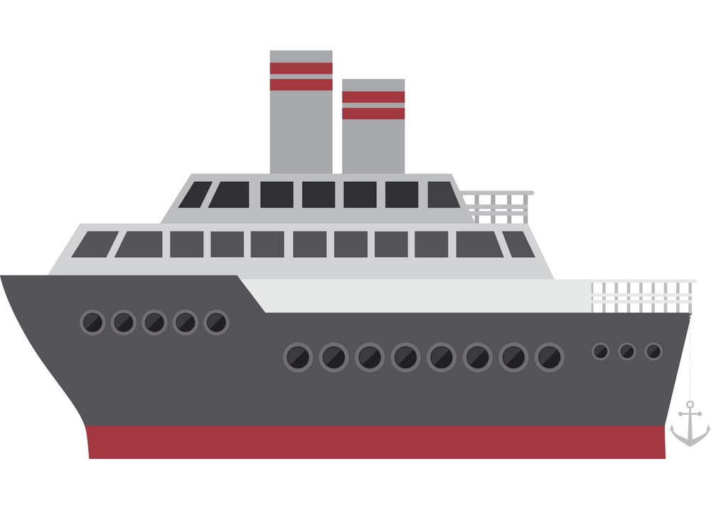 silhouette color with cruise ship png