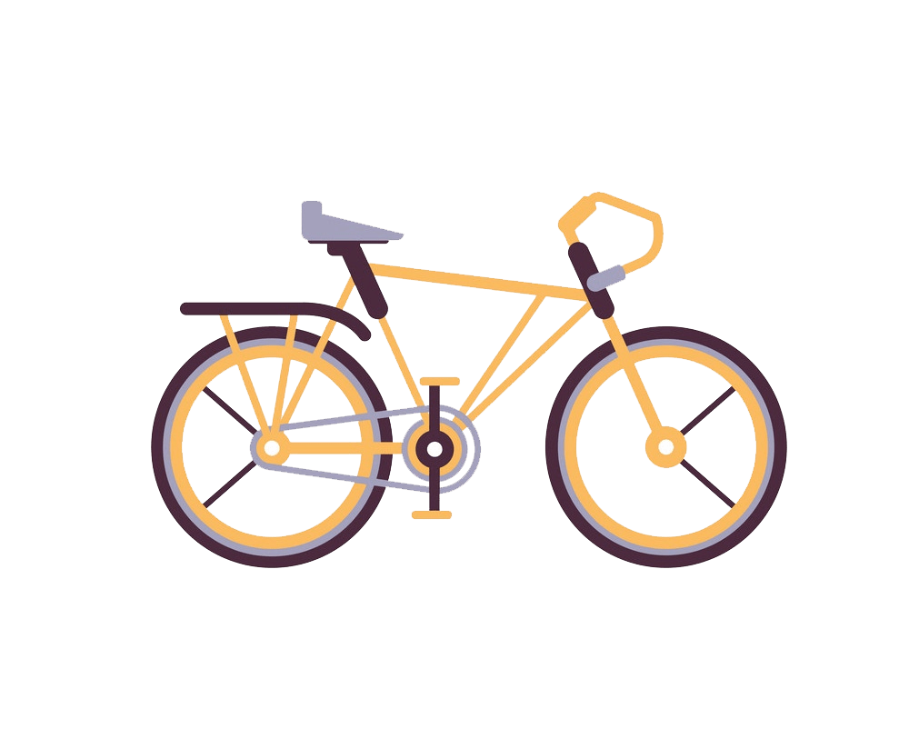 simple orange road bicycle png transparent