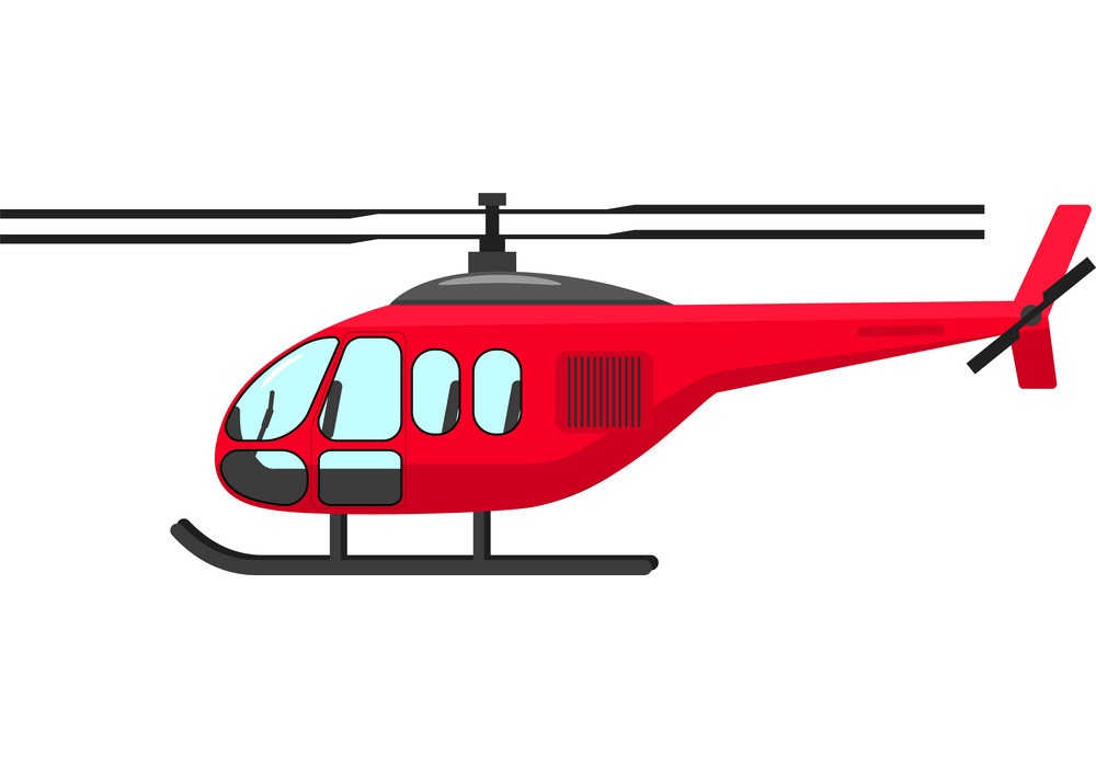 simple red helicopter