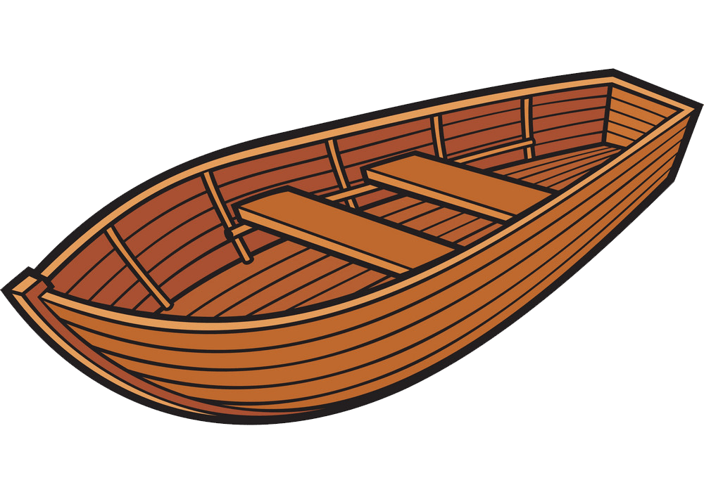 simple wooden boat transparent