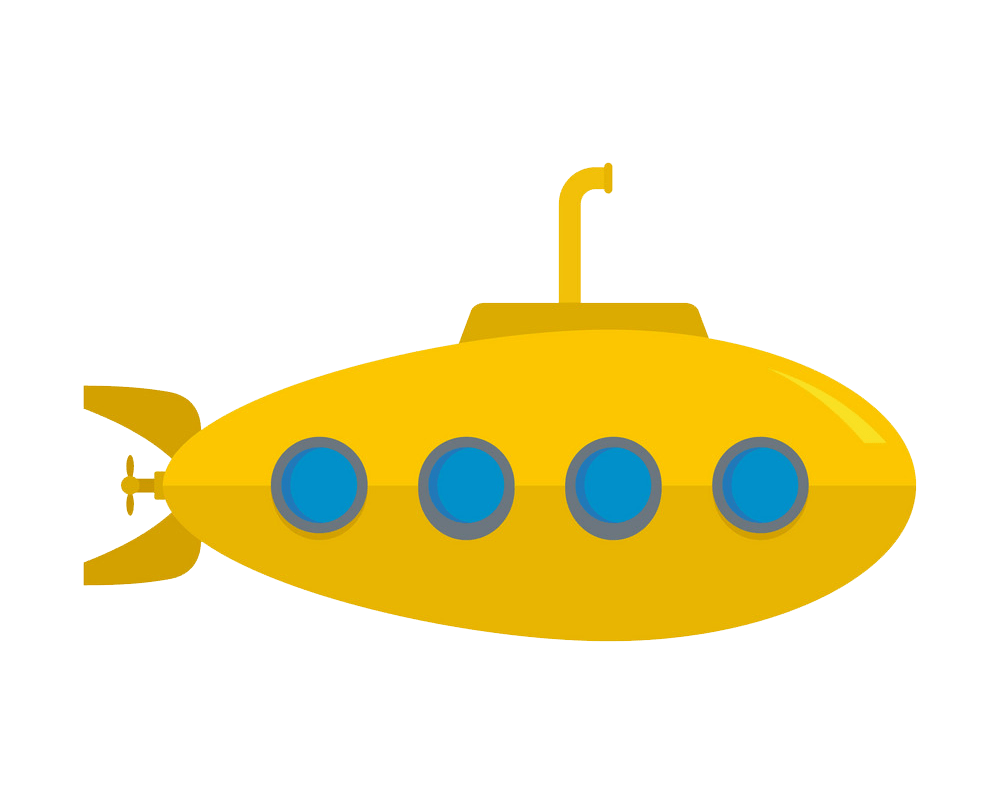simple yellow submarine png transparent