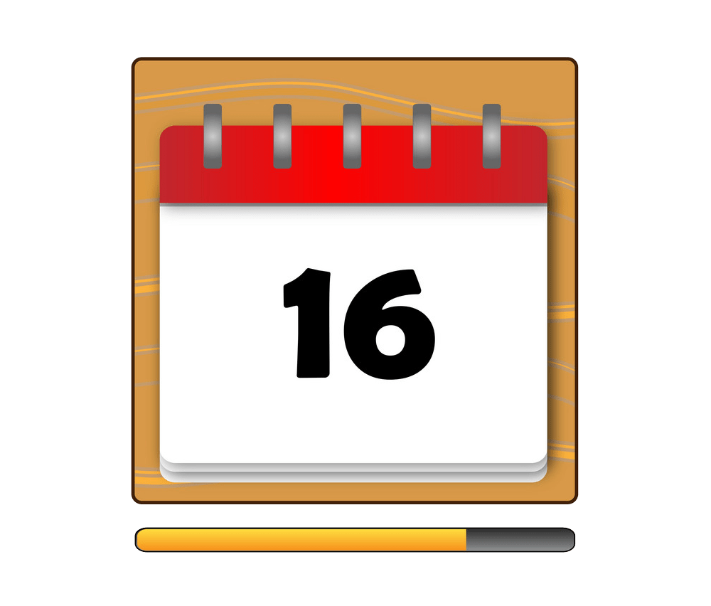 sixteen days in a calendar transparent