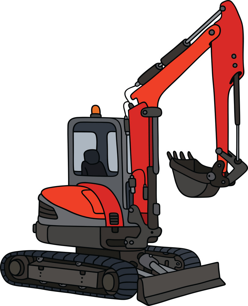 small red excavator png