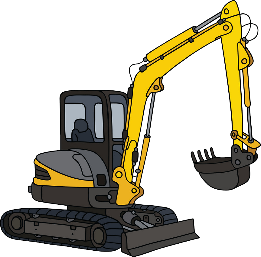 small yellow excavator png transparent