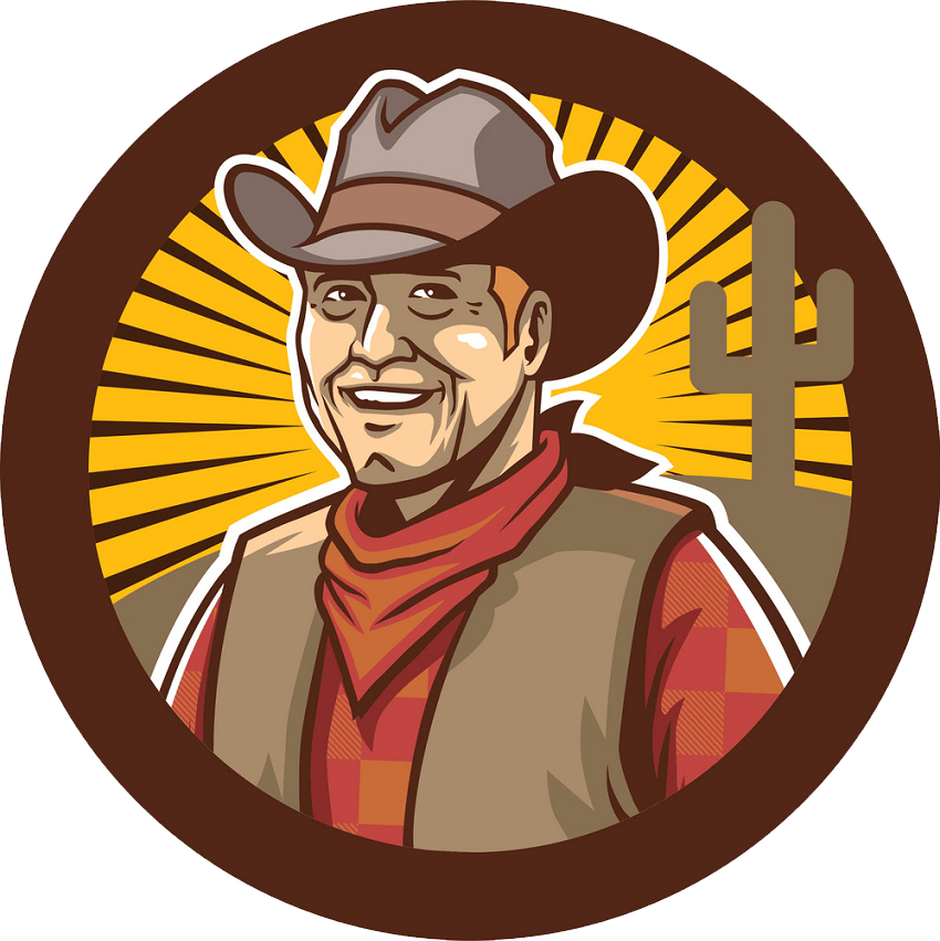 smiling cowboy logo transparent