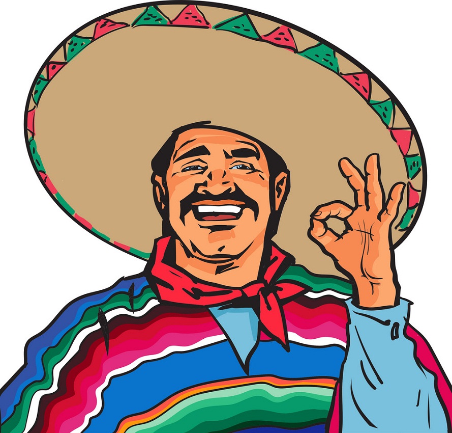 smiling mexican man with sombrero