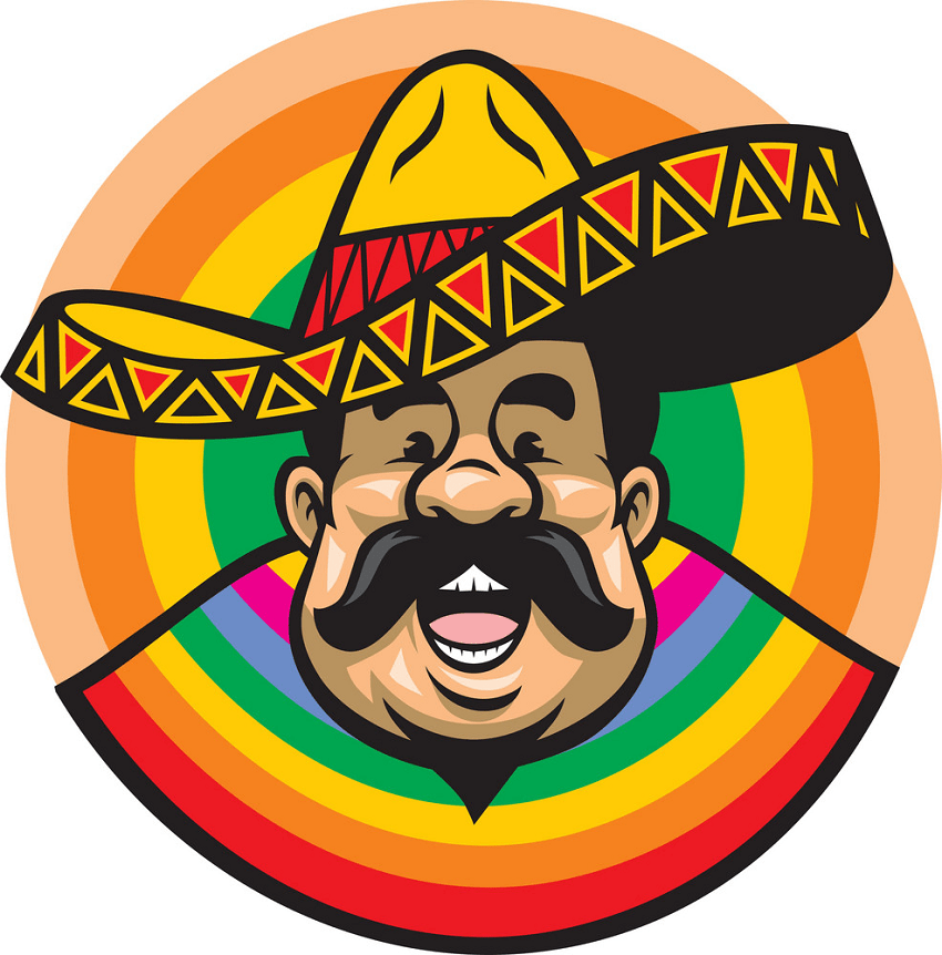 smiling mexican with sombrero png