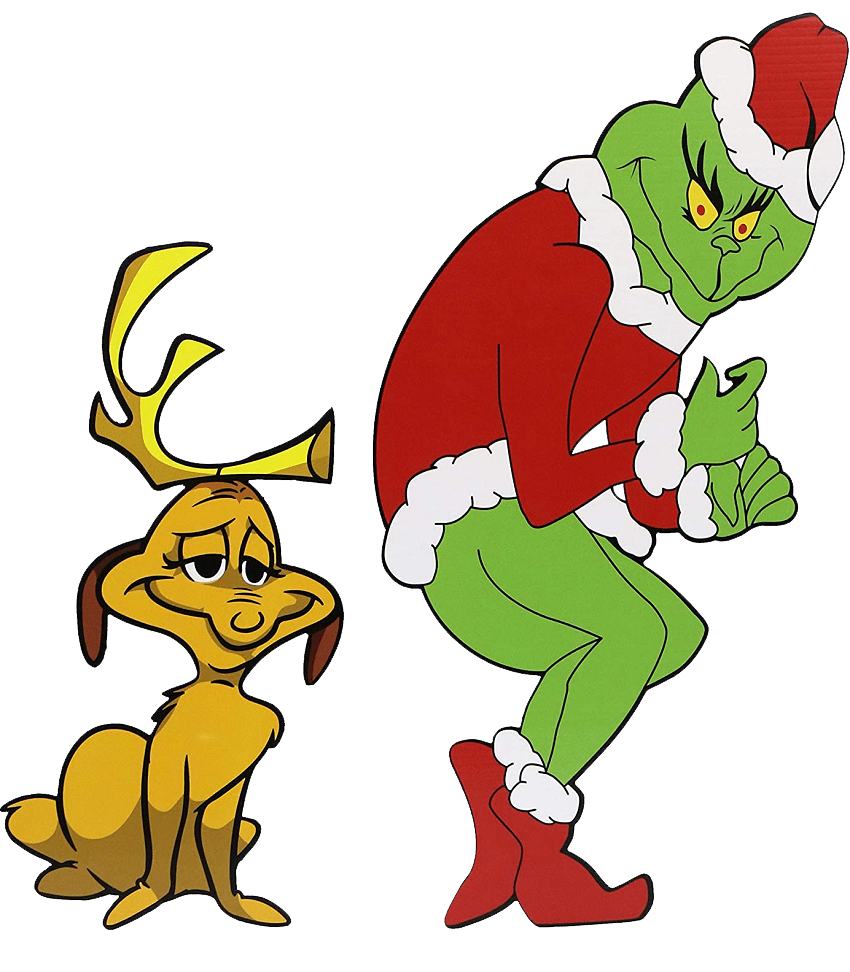 sneaky grinch and max as a reindeer transparent