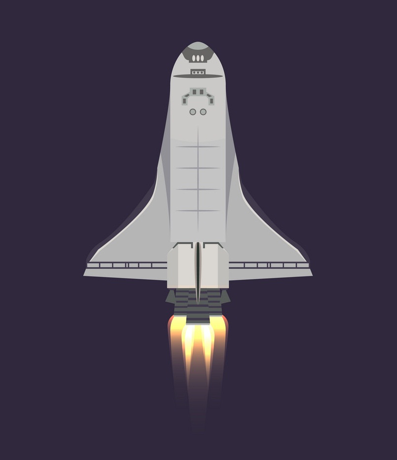 space shuttle in universe icon