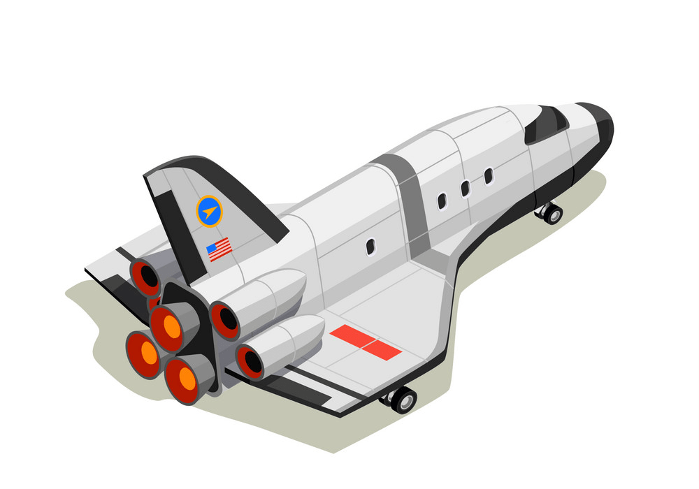 space shuttle isometric composition png