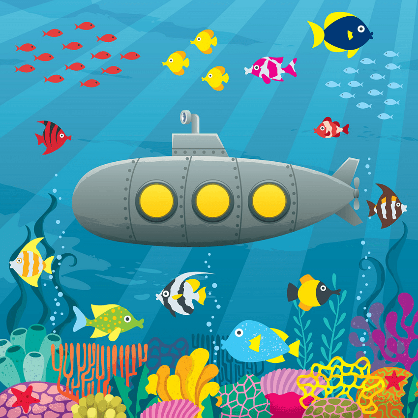 submarine under the ocean png
