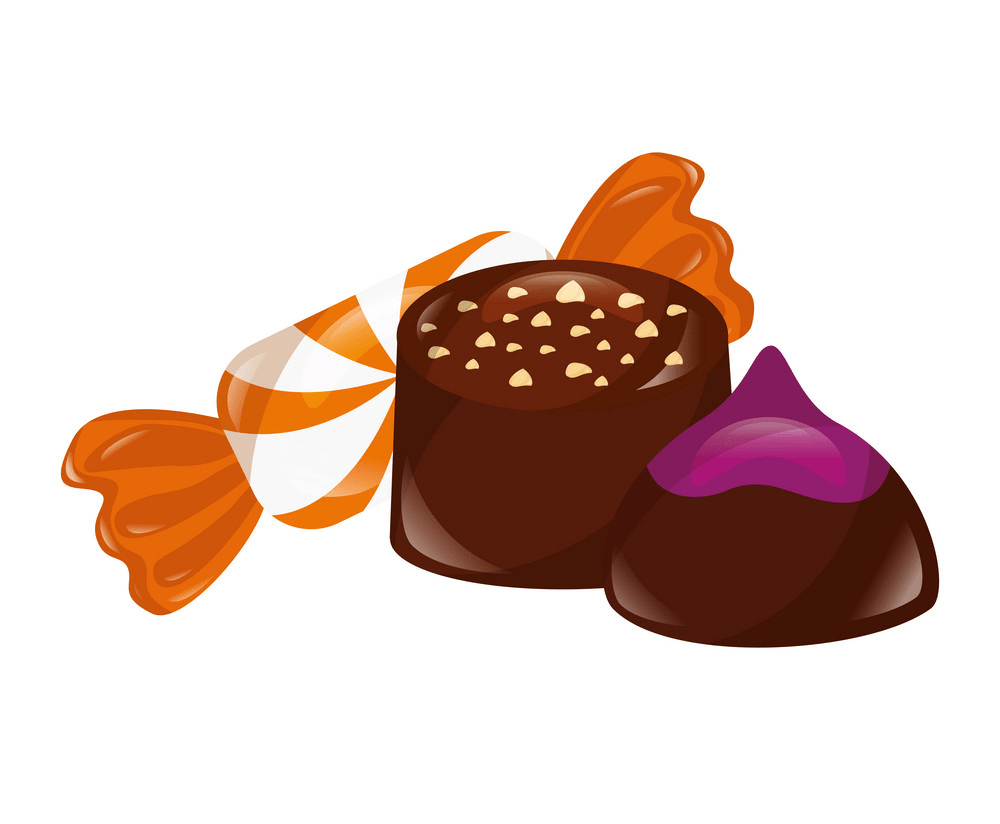 sweet chocolate bonbon and candy png