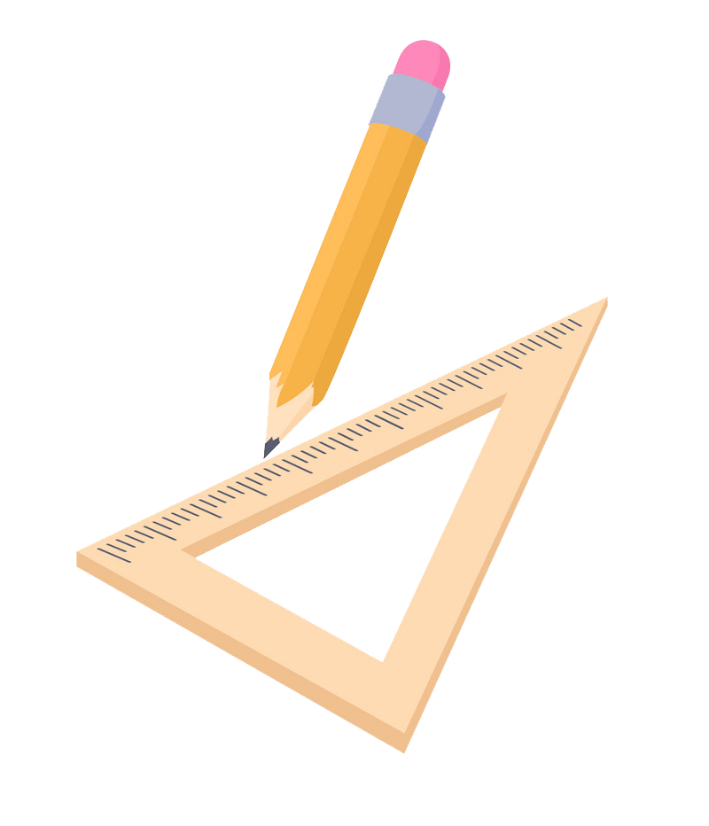 triangle ruler and pencil png transparent