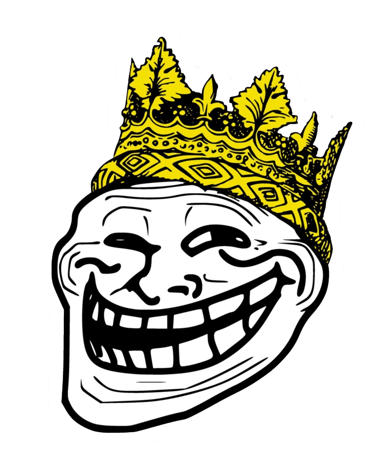 troll face king sticker transparent