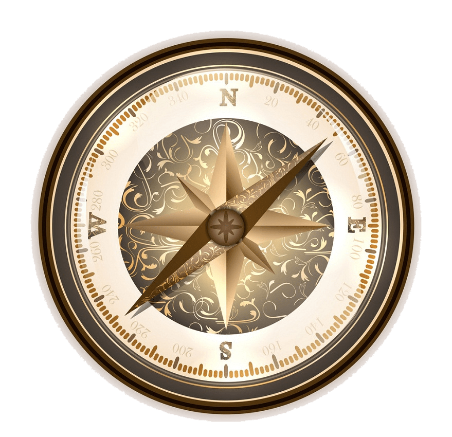 vintage antique compass png transparent