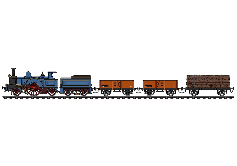 vintage steam freight train