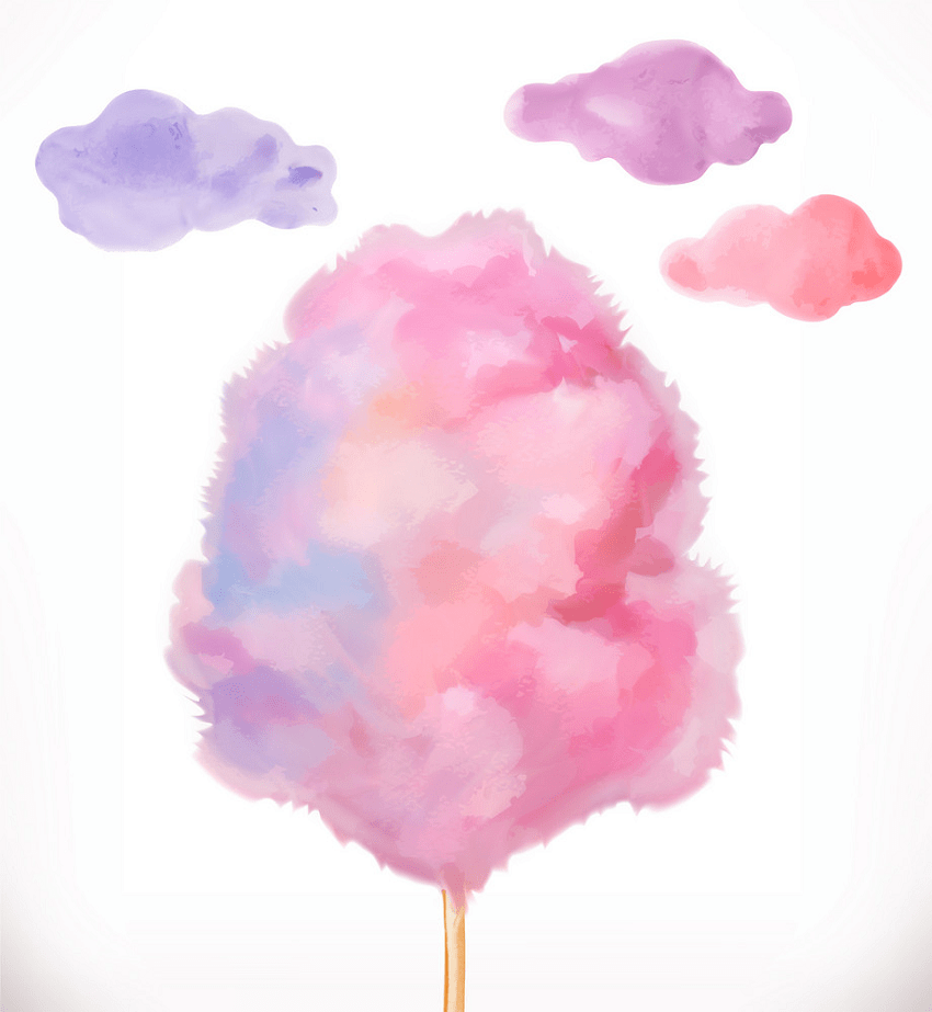 watercolor cotton candy png