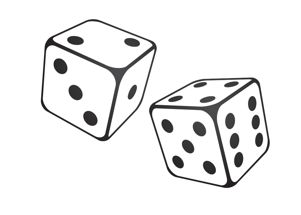 white dice transparent