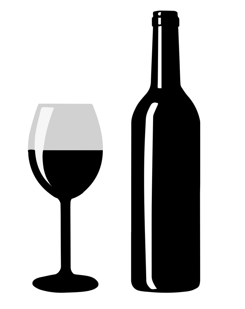 wine bottle with wine glass icon png