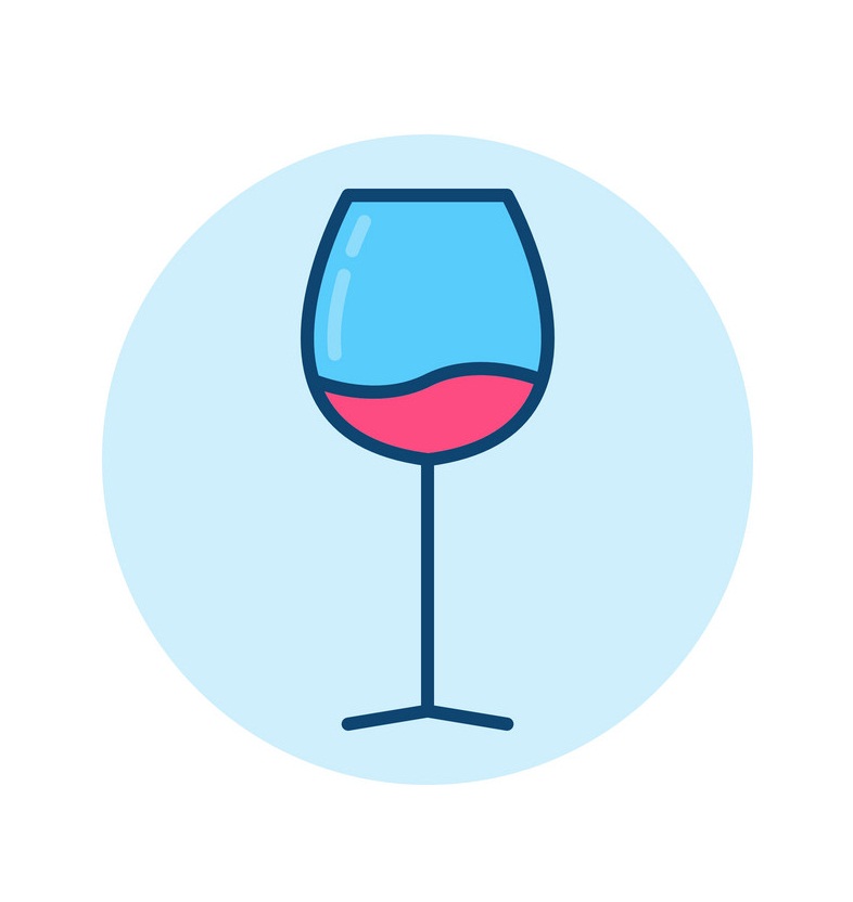 wine glass logo icon