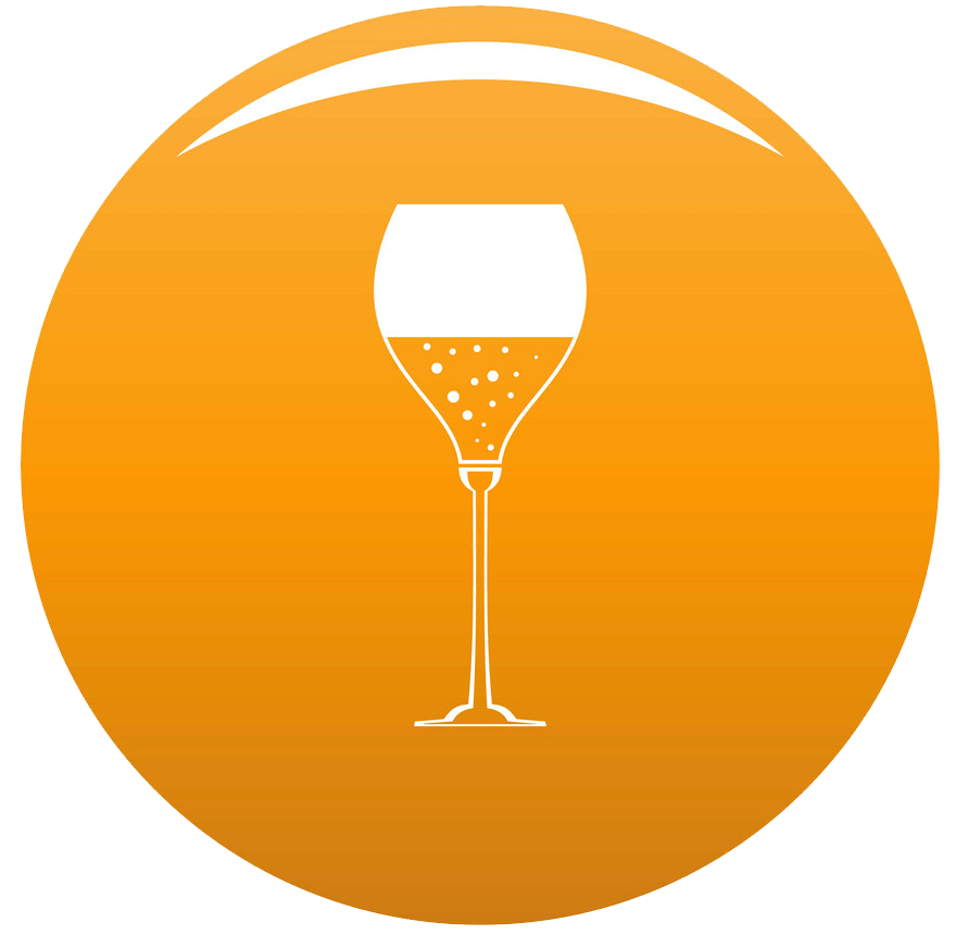 wine glass orange logo png transprent