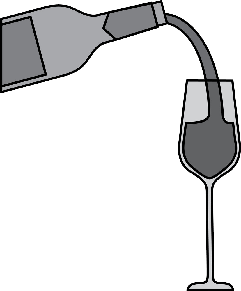wine pouring from bottle in wine glass png transprent