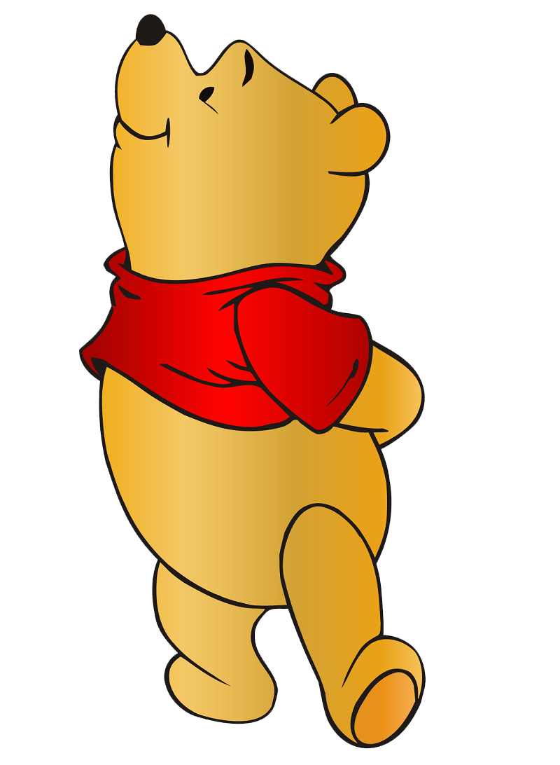 winnie the pooh looking up transparent