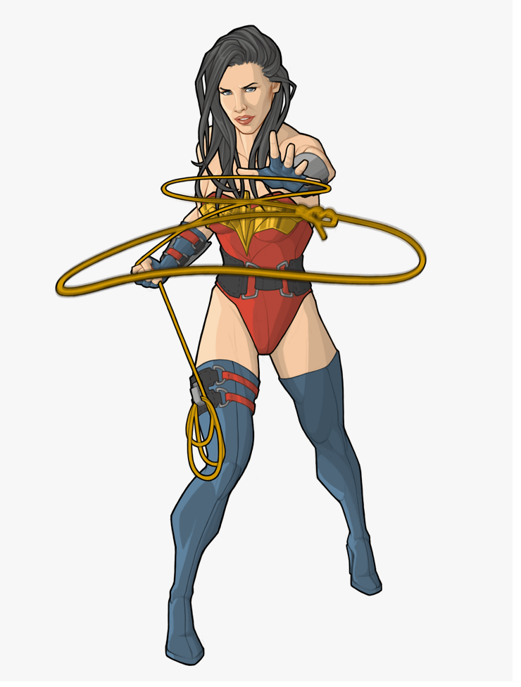 wonder woman using lasso of truth png