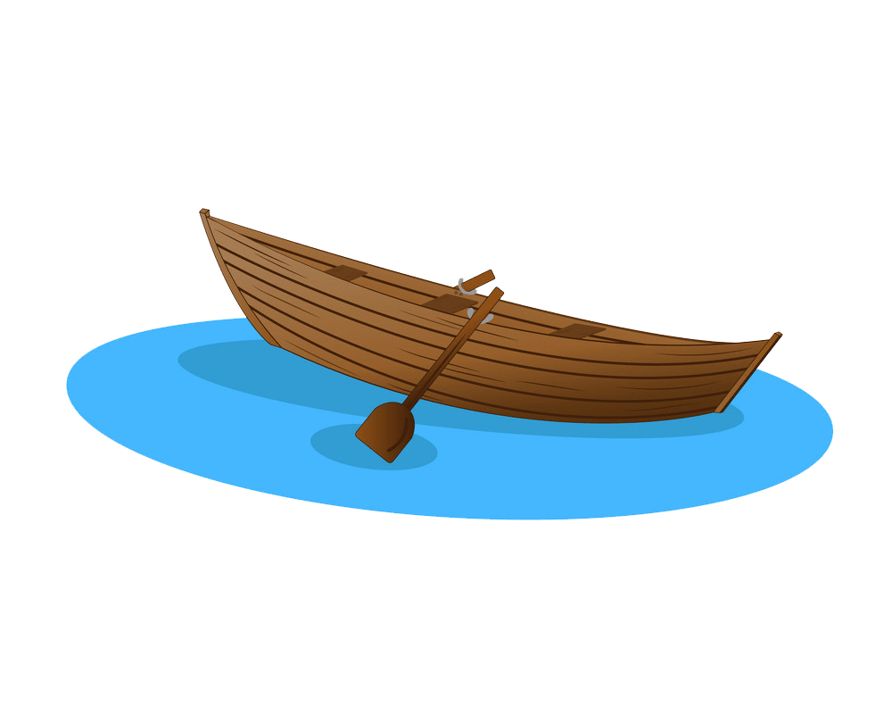 wooden boat floating png transparent