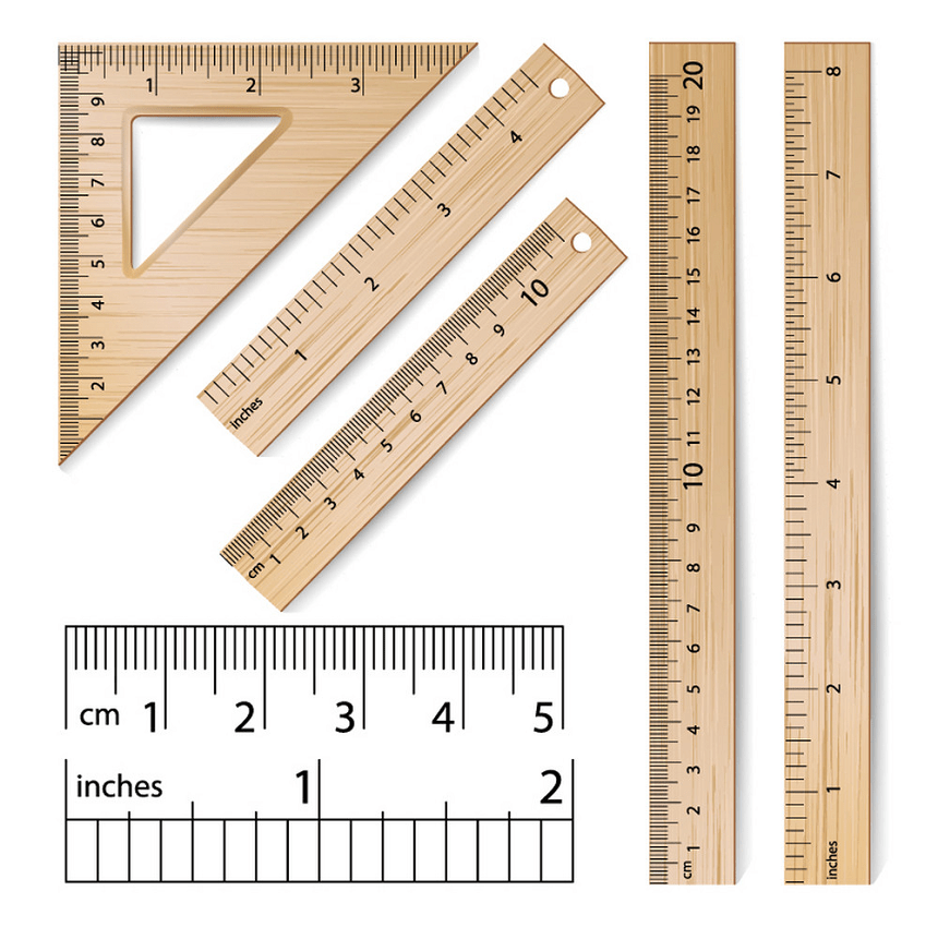 wooden rulers set png