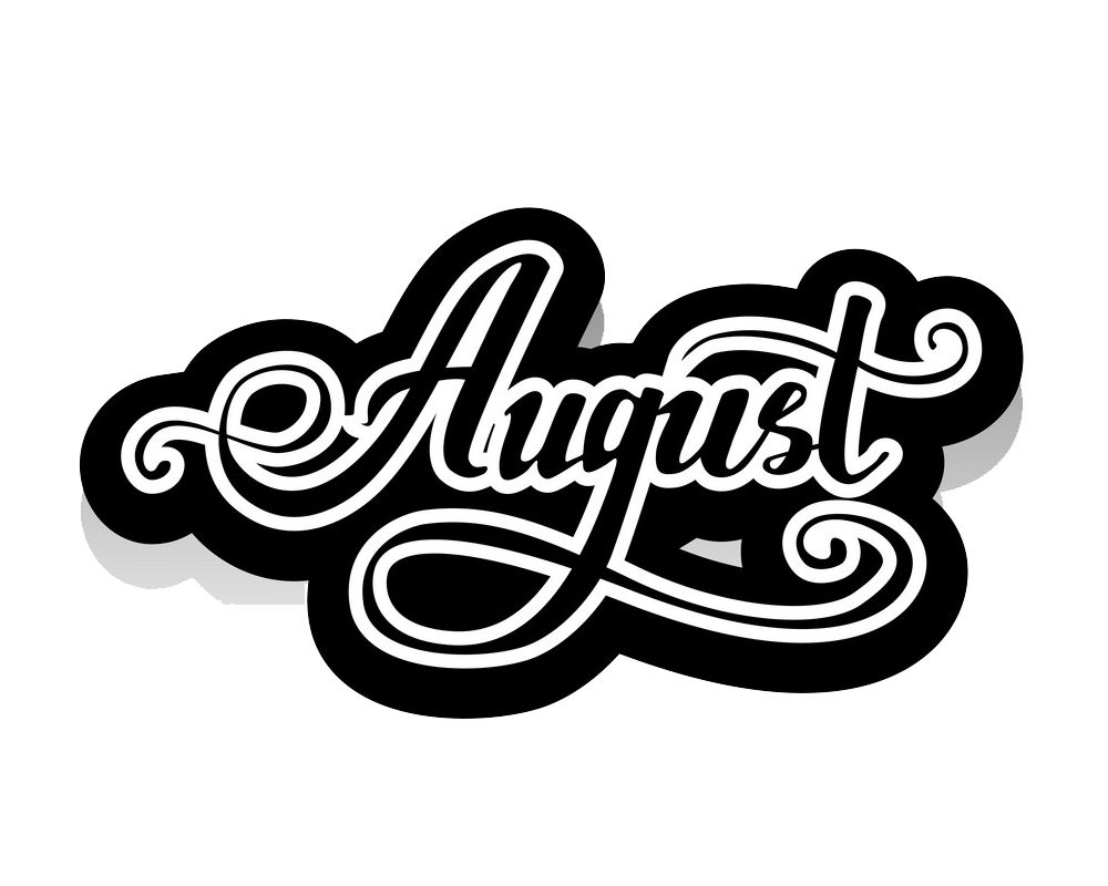 word august lettering transparent