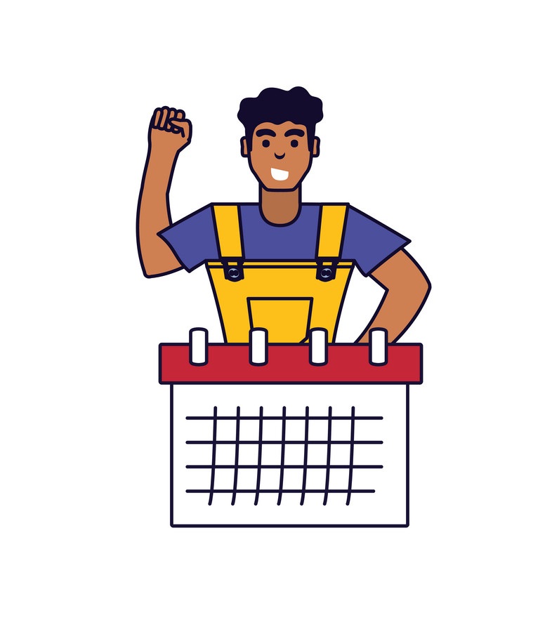 worker with calendar reminder