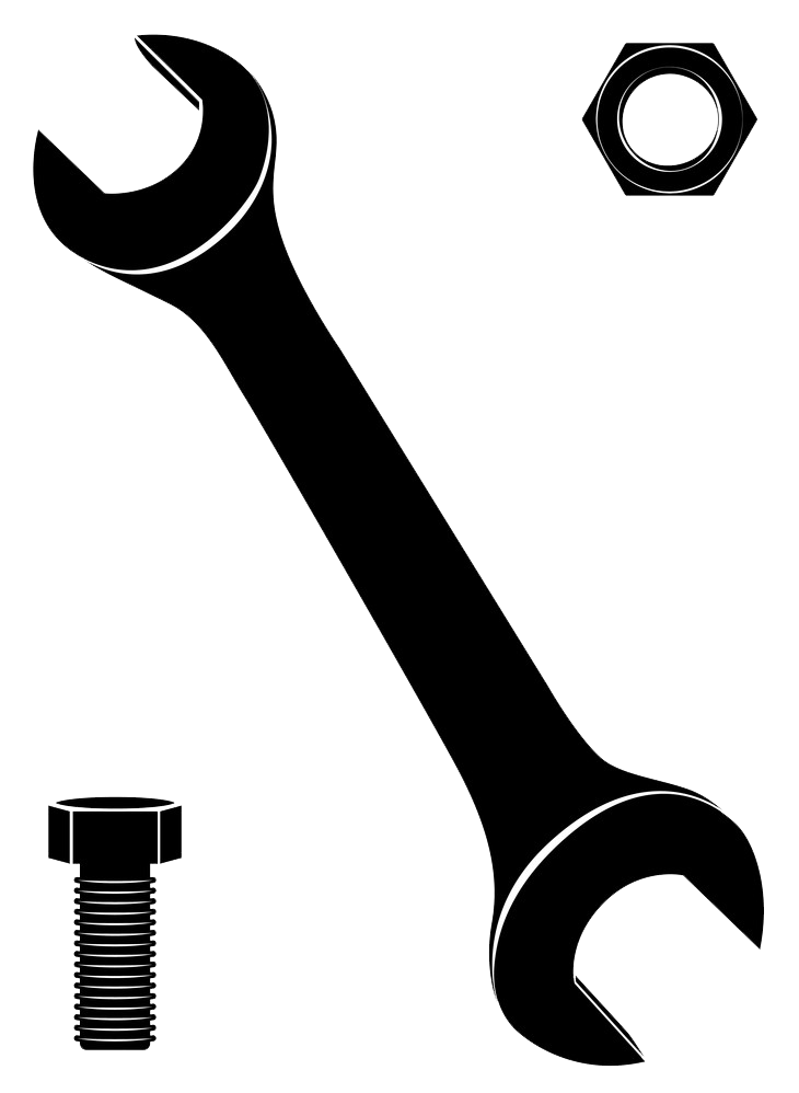 wrench and bolt nut set icon png transparent