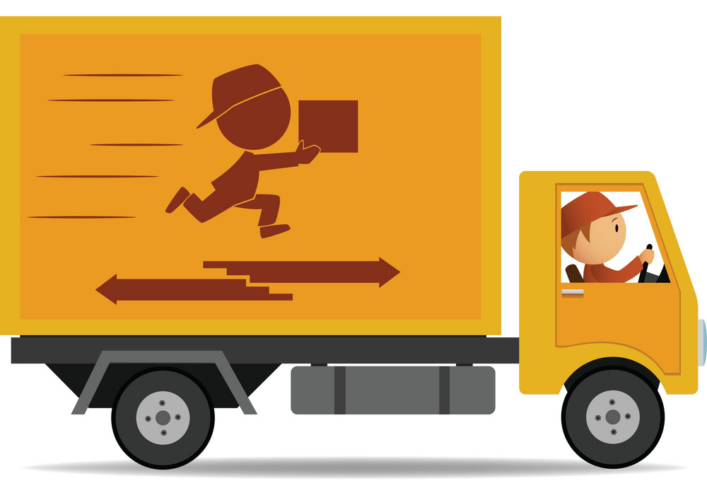 yellow delivery truck png