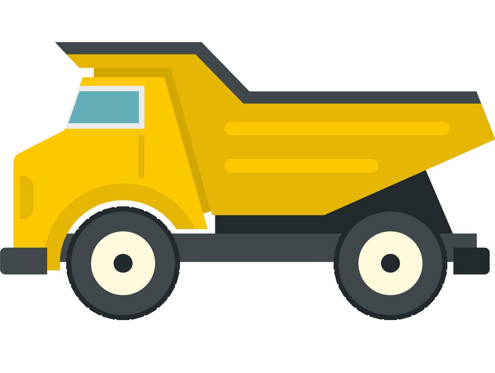 yellow dump truck icon