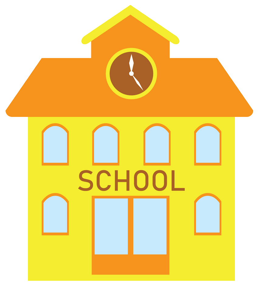 yellow school building png trasnparent