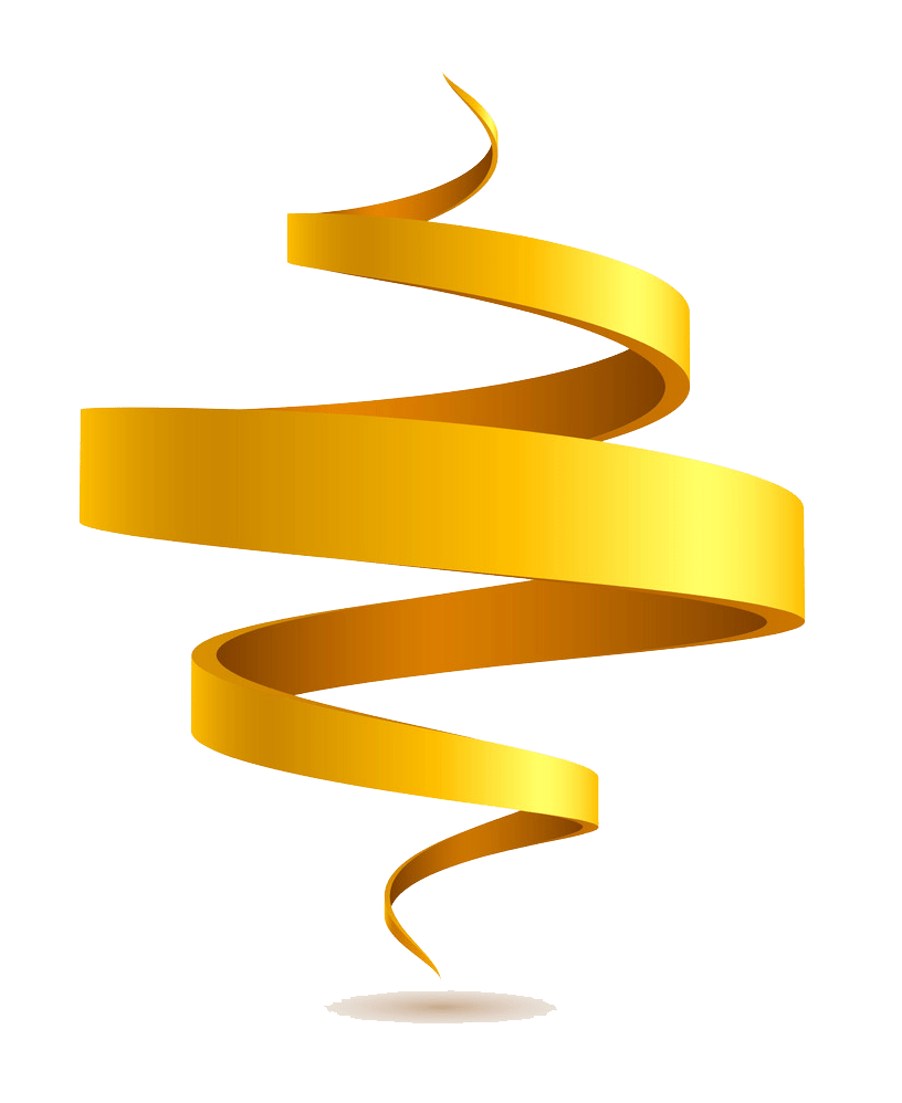yellow spiral ribbon png transparent