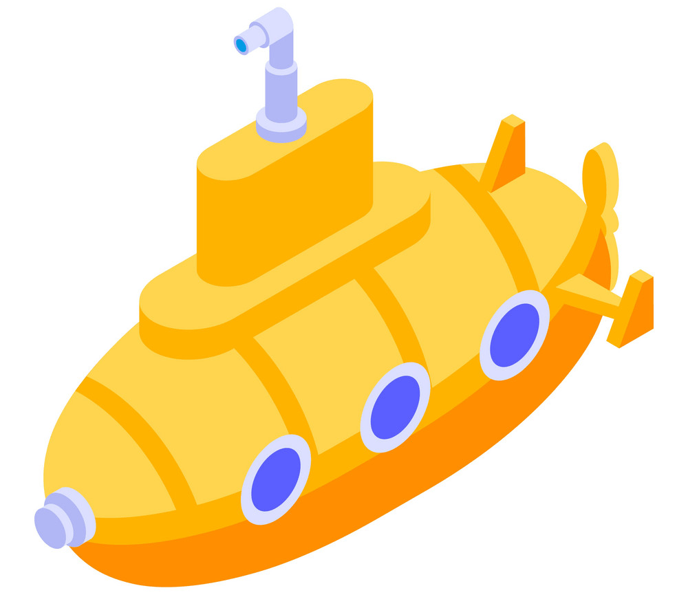yellow submarine icon isometric style png
