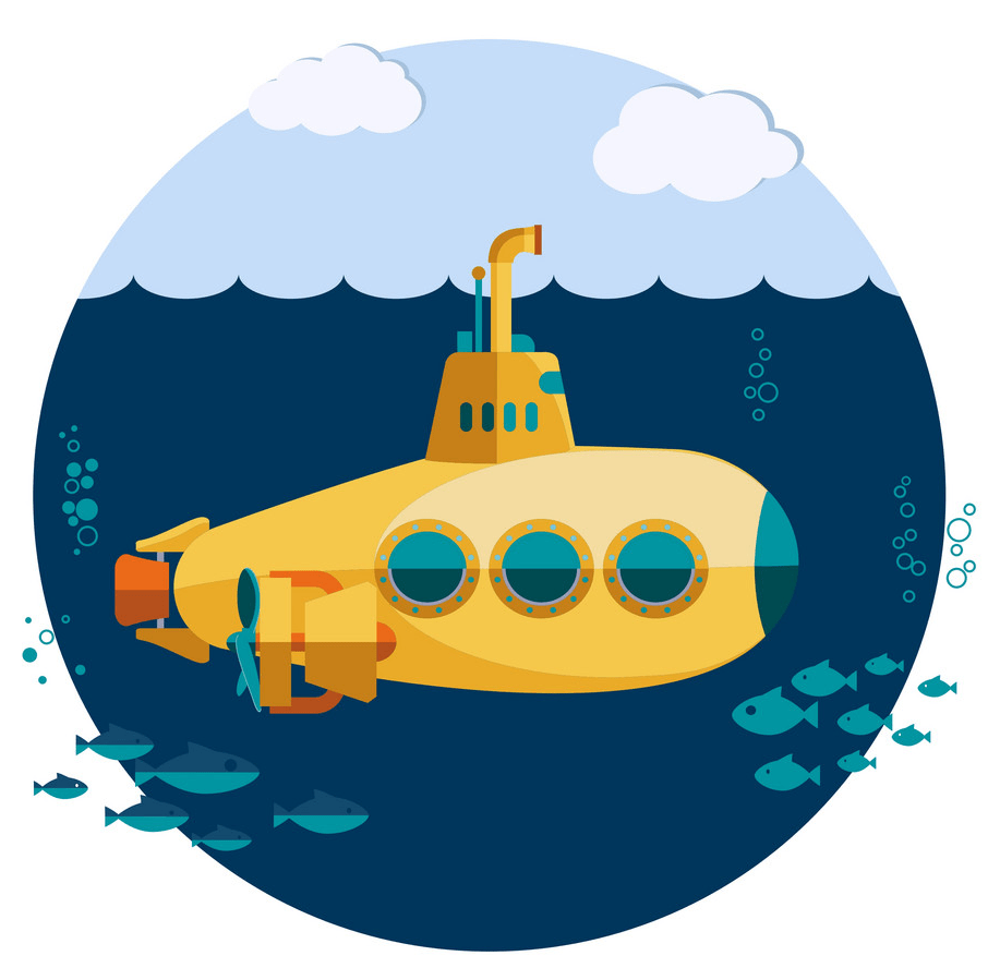yellow submarine undersea png