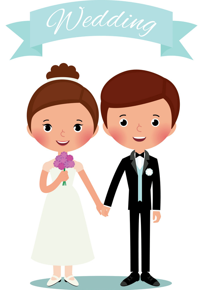 young bride and groom png
