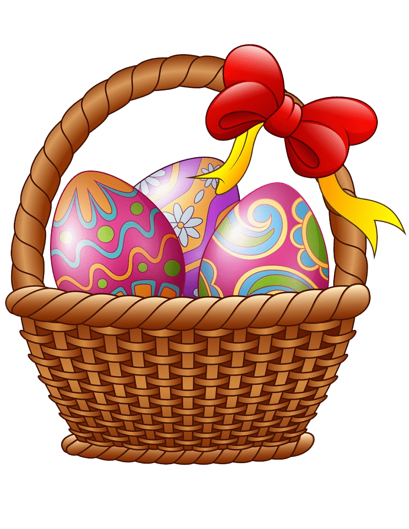 Basket of Easter Eggs clipart transparent