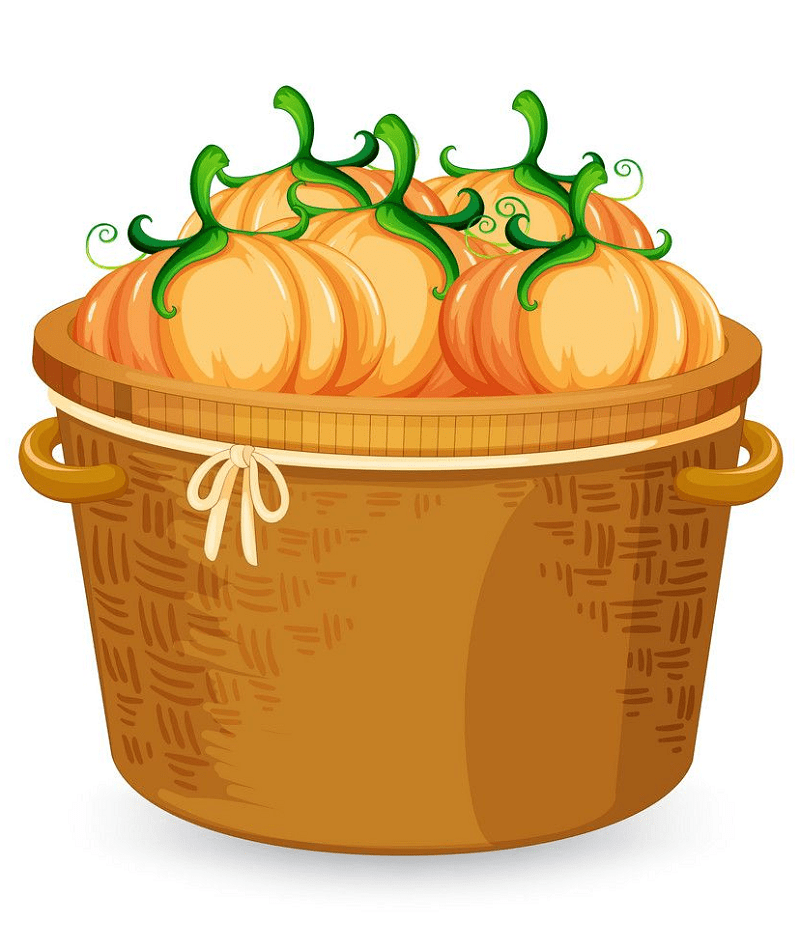 Basket of Pumpkins clipart