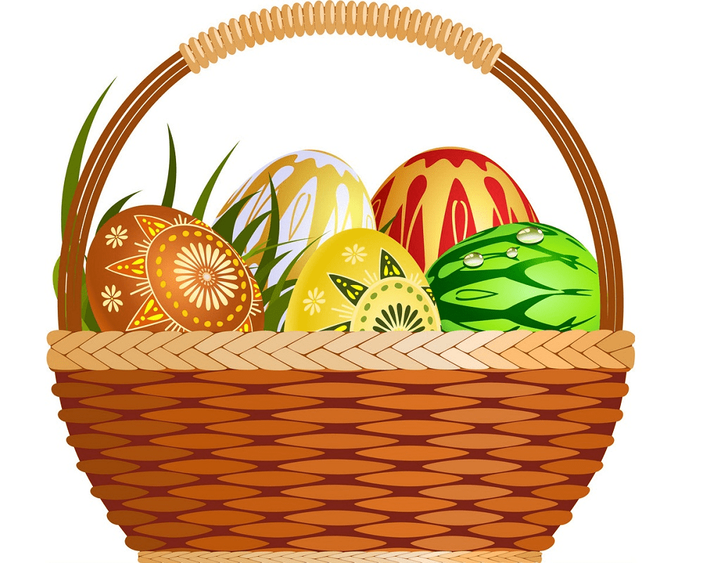 Basket with Easter Eggs clipart