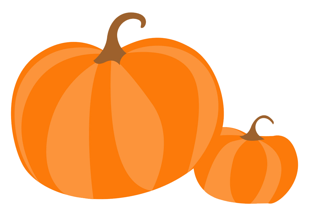 Big and small pumpkin clipart transparent