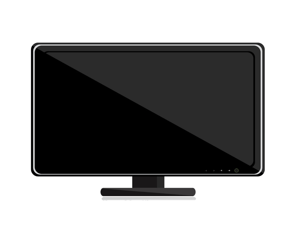 Black TV clipart transparent