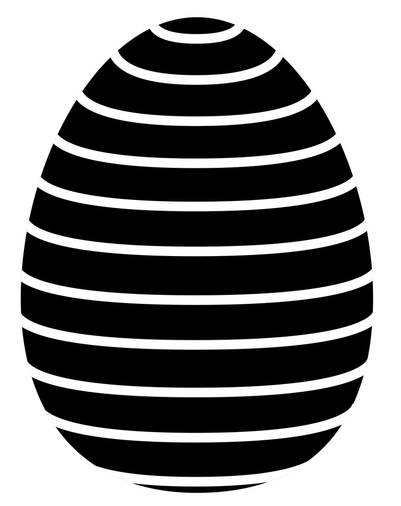 Black and White Easter Egg clipart