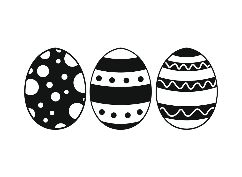 Black and White Easter Eggs png