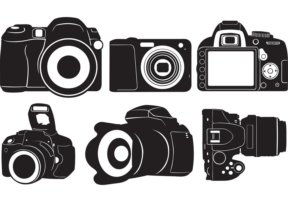 Black and white camera clipart