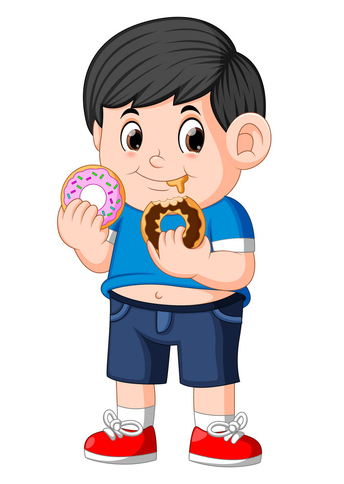 Boy eating donuts png