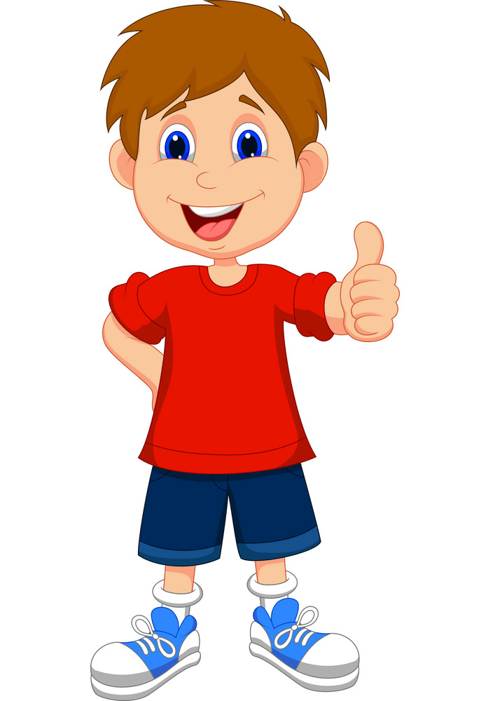 Boy with thumb up clipart